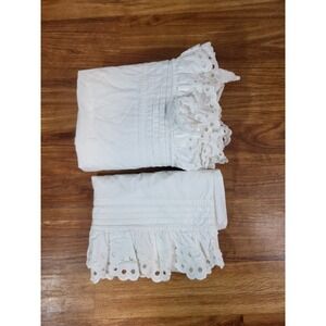 Pottery Barn Love Shack Fancy Eyelet Ruffle Flat Sheet & Pillow Case White Twin